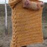 swetry: Długi wełniany „Jesienna alejka” kaptur płaszcz