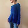 Anna Damzyn unikat swetry sweter jedwabno wełniany niebieski bluzka
