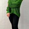 oversize sweter w energetycznej zieleni - dzianina bawełniana