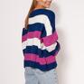 sweter oversize’owe cudo w paski! obszerna, swetrowa bluza z rękawem