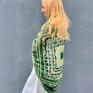 The Wool Art swetry: zielony sweter, ponczo na prezent