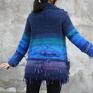 fioletowe prezent sweter kudłacz granatowo niebieski