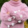 prezenty na święta sweter wełniany ręcznie robiony, z kwiatami swetry