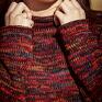 swetry: Ciepły sweter typu golf wielokolorowy damski półgolf zimowy