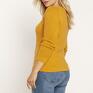 sweter z długim rękawem swetry raglanowy sweterek - swe251 żółty mkm bluzka z dzianiny