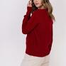 MKM swetry klasyczny - swe317 czerwony kardigan sweter na guziki