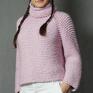 Różowy - różany swetry sweter