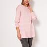 Dzianinowa bluza - SWE303 róż MKM - różowy sweter