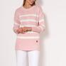 swetry sweter w paski dzianinowa bluza - swe297 róż/ecru mkm