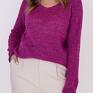 swetrowa bluzka - swe320 amarant mkm różowy sweter