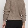 LANTI urban fashion handmade sweter raglanowy, swe126 mocca wyjściowy rękawy