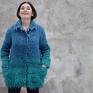 swetry: Sweter niebiesko turkusowy