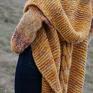 Długi wełniany płaszcz „Jesienna alejka” sweter swetry dziergany