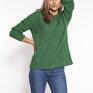 zielony wielowymiarowy - swe274 mkm z sweter z długim rękawem