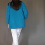 efektowne dziergany blue chunky swetry sweter