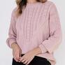 w charakterze bluzy - SWE322 pudrowy róż MKM - różowy swetry sweter