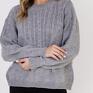 szary sweter w charakterze bluzy - swe322 mkm swetry na jesień