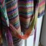 swetry: Multikolorowy sweter z merino - kolorowy na drutach