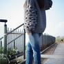 swetry gray bomber dziergany sweter