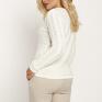 biały sweter klasyczny sweterek, swe186 ecru mkm