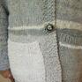 swetry: Sweter kardigan handmade robiony na drutach - ręcznie rozpinany