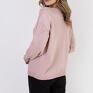 w charakterze bluzy - SWE322 pudrowy róż MKM - różowy swetry sweter z długim rękawem