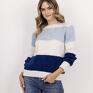 sweter w paski swetry szerokie, kontrastowe pasy - swe290