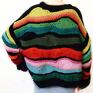 kardigan handmade krótki sweter rozpinany oversize swetry boho