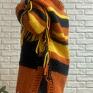 niesztampowe sweter z kieszeniami kardigan słoneczny handmade na drutach