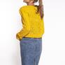 Kardigan o oversize'owym kroju - SWE271 MKM - żółty sweter