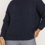 sweter na jesień obszerny z golfem - swe246 jeans mkm gruby