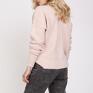 rozpinany kardigan swetry sweter cardigan luźny - swe225 pastelowy róż