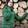 Hermina swetry: Zielony melanżowy sweter z kominem z