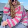 niepowtarzalne sweter handmade różowy