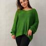 szeroki swetry zielone oversize sweter w energetycznej zieleni dzianina bawełniana