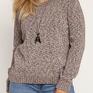 swetry: Melanżowy sweter - SWE244 różowy melanż MKM - dzianinowa bluzka