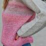 The Wool Art swetry: Sweterek Pink wełniany sweter na drutach