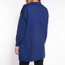 Swetrowy płaszczyk - PA013 kobalt MKM kardigan kobaltowy sweter