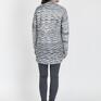 LANTI urban fashion sweter melanżowy kardigan, swe102 szary/granatowy modny