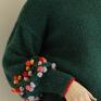 Mon Du ręcznie robione wełniany sweter wykonany na drutach z doskonałej jakości włóczki kulki balonowe rękawy
