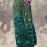 nietypowe swetry wełna unikatowy zielony kardigan rękodzieło
