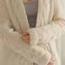 swetry: Lekki kardigan ecru warkocze