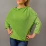 wełna sweter z szalem zielony swetry szal