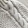 bawełna sweter handmade chunky cable natural wełna merynosów
