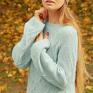 alpaka błękitno miętowy sweter