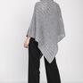 swetry: Dzianinowe poncho, SWE207 szary MKM - wzory dzianina jesień