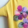 oryginalne w kwiaty wełna w r. 40 do swetry filcowane żółty sweter