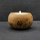 Drewniany świecznik z motywem -DMUCHAWCE-ręcznie wypalany, handmade, idealny prezent, pirografia