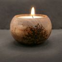 Zestaw 5 drewnianych świeczników na tealight z ręczną pirografią natury