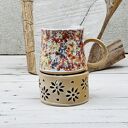 Podgrzewacz do kubka w kwiaty - ręcznie robiony świecznik na tealight